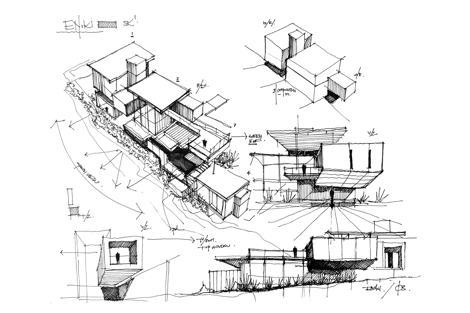 Diagrama de diseno de Casa Enoki, Peninsula Papagayo, Guanacaste - QBO3 Arquitectos